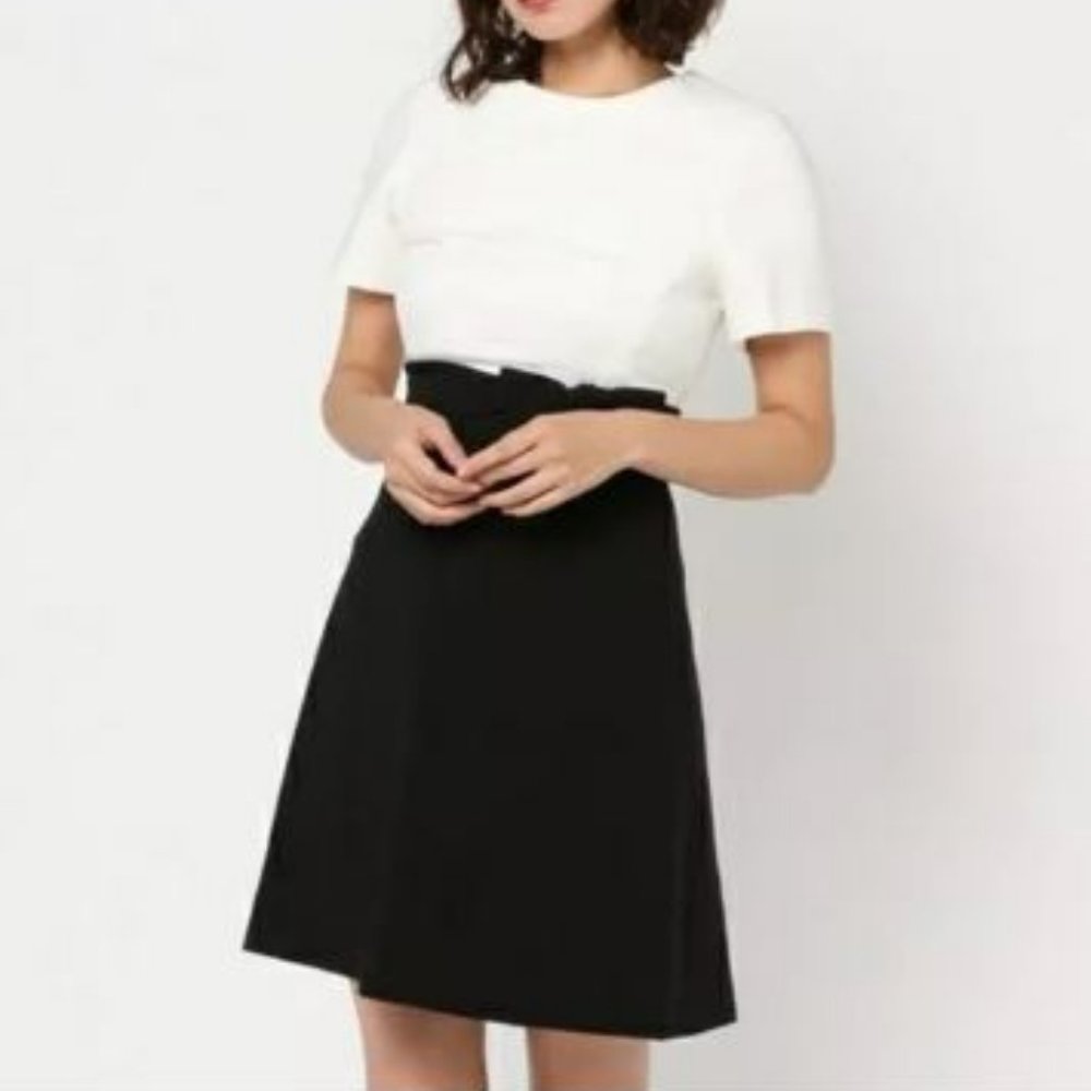 NWT Kate Spade Colorblock Bow Dress in Black / White (Size 4)